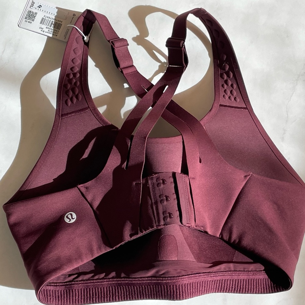 Lululemon athletica air support bra burgundy high impact gym sports nwt 34D - Picture 2 of 3